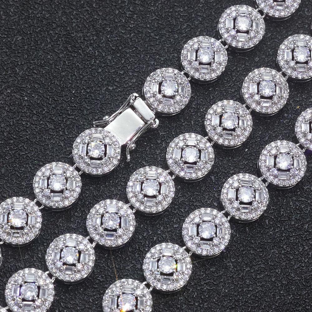 Rapper Iced Out Chain Round Link Zircon Hip Hop Necklace for Men | Caratix Jewelry - CaratixJewelry